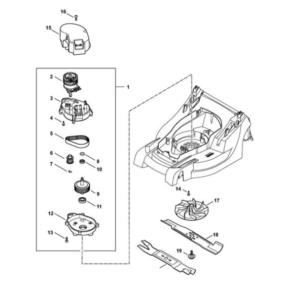 Motor & Blade for Stihl RMA 410 C