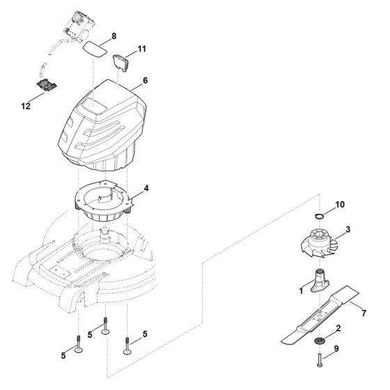 Engine and Blade for Stihl Mower