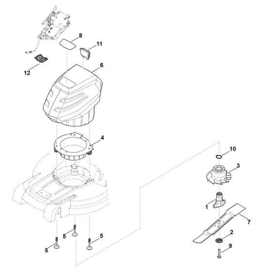 Engine, Blade for Stihl RMA 443.2 C