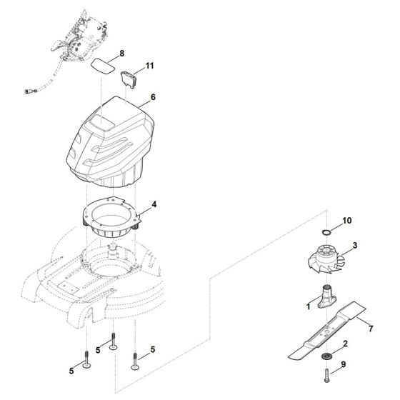 Engine and Blade for Stihl Mower