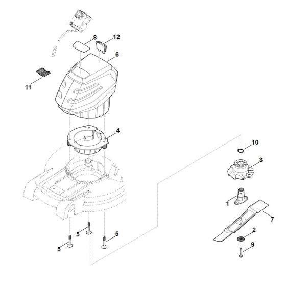 Engine and Blade for Stihl Mower