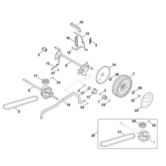 Chassis for Stihl RMA 448.1 PC