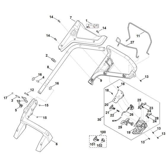 Handle for Stihl RMA 448.2 PV