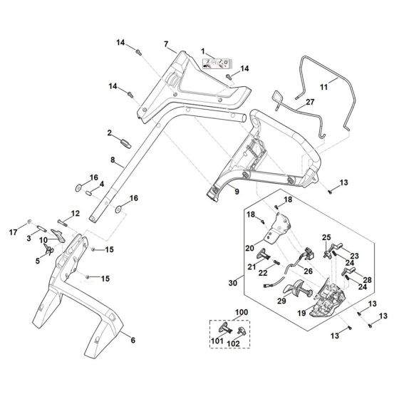 Handle for Stihl RMA 448.2 VC