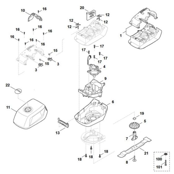 Engine & Blade Assembly for Stihl