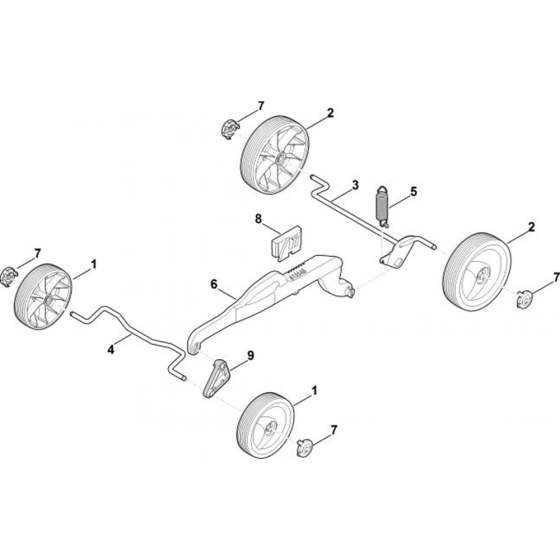 Chassis, height adjustment for Stihl RMA 339.0 Cold Pressure Washers.