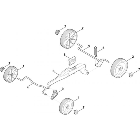 Chassis, height adjustment for Stihl RMA 339.0 C Cold Pressure Washers.