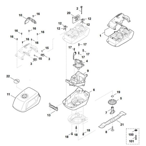 Engine & Blade for Stihl RMA 443.3