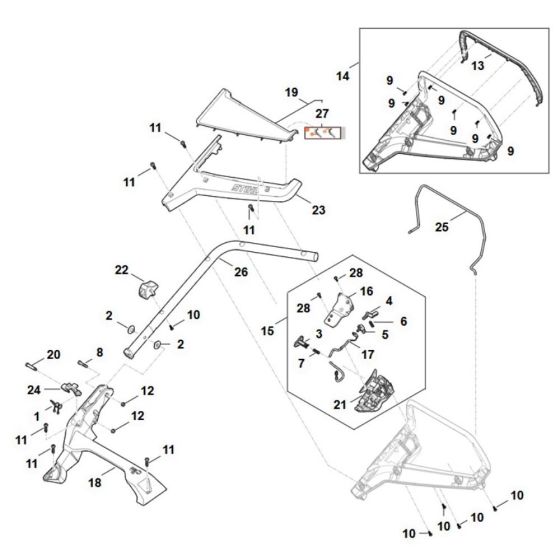 Handle Assembly for Stihl RMA 443.3