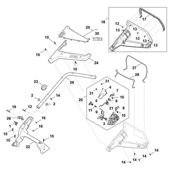 Handle Assembly for Stihl RMA 443.3 V
