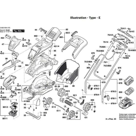 Bosch Rotak 37 LI Ergoflex Parts