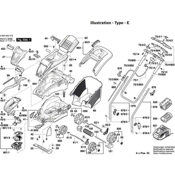 Bosch Rotak 370 LI Assembly
