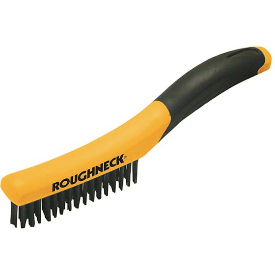 Shoe Handle Wire Brush Soft-Grip 250mm (10in) by Roughneck - 52-044