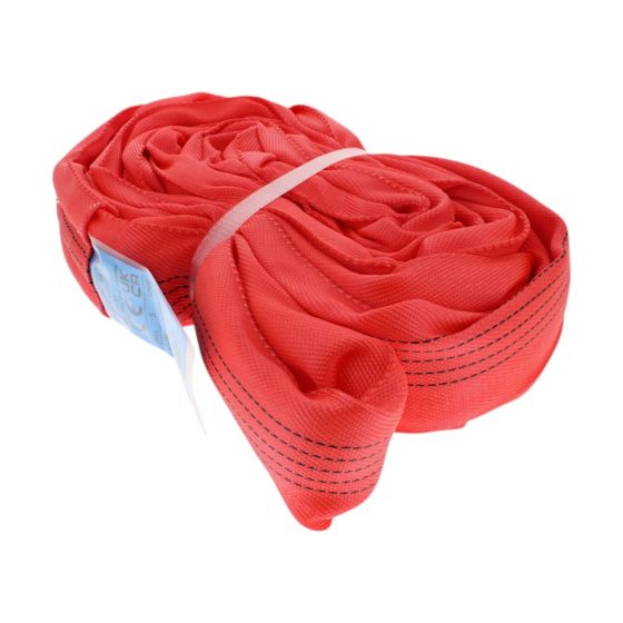 Polyester Roundsling - WLL: 5T (Red) - 4M Sling Circumference - Manufactured from High Quality, Durable Polyester Fibres