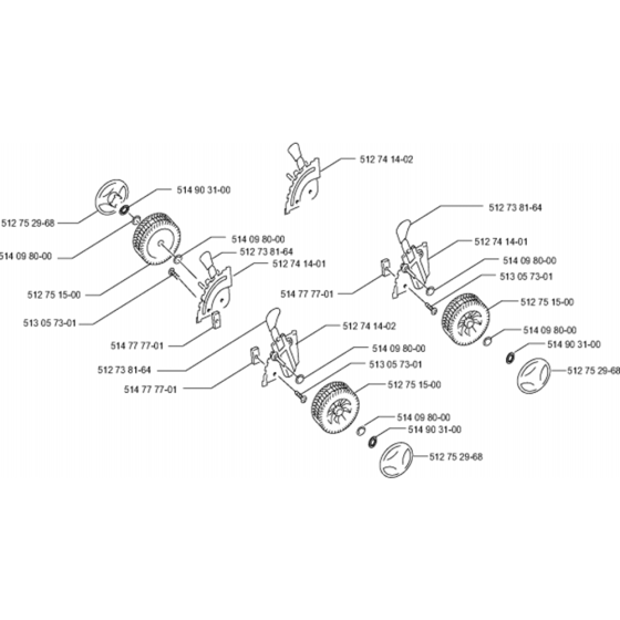 Wheel and Depth Assembly for Husqvarna Royal 36EL Consumer Lawn Mower