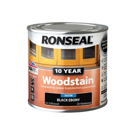 10 Year Woodstain Ebony 1hr Drying time best weather protedtion 250ml