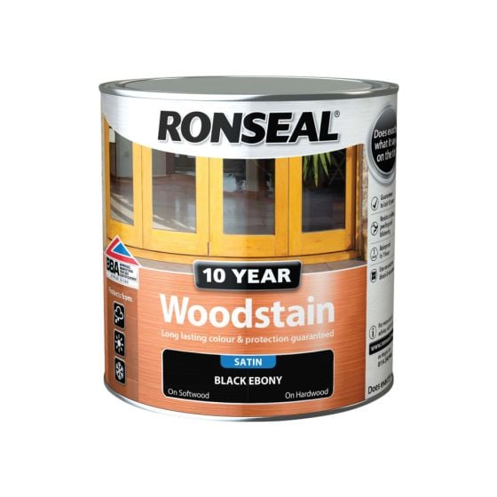 10 Year Woodstain Ebony 1hr Drying time best weather protedtion 2.5L