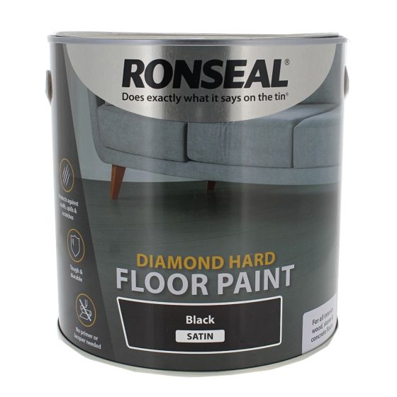 Ronseal Diamond Hard Floor Paint Black 2.5 Litre