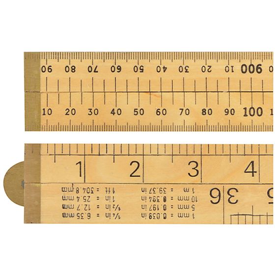 Wooden 4 Fold Rule 1m / 39in (Blister packed) by R.S.T. - RSR073P