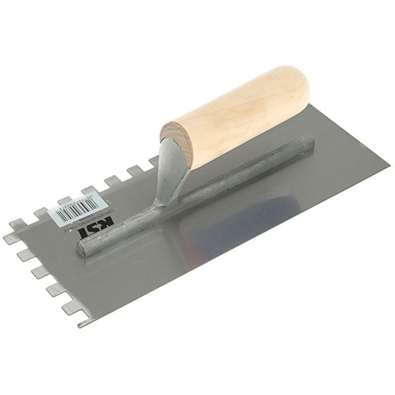 Notched Trowel Square 10mmﾲ Wooden Handle 11in x 4.1/2in by R.S.T. - RTR6260