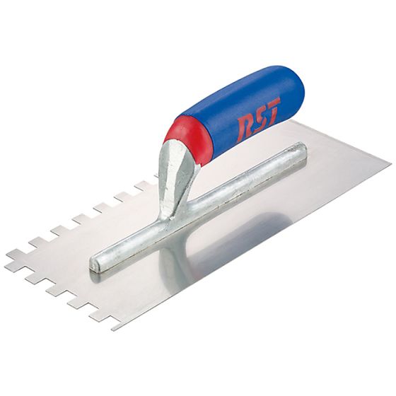 Notched Trowel Square 6mmﾲ Soft Touch Handle 11in x 4.1/2in by R.S.T. - RTR8002