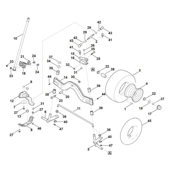 Steering & Front Wheel for Stihl