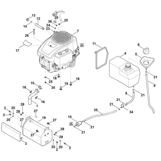 Engine, Tank for Stihl RT 5097.1