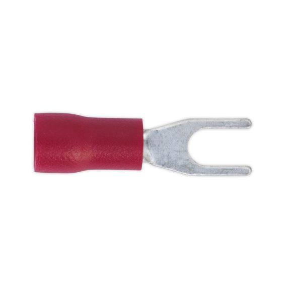 Easy-Entry Fork Terminal Dia.3.7mm (4BA) Red Pack of 100 Sealey Part No. RT13