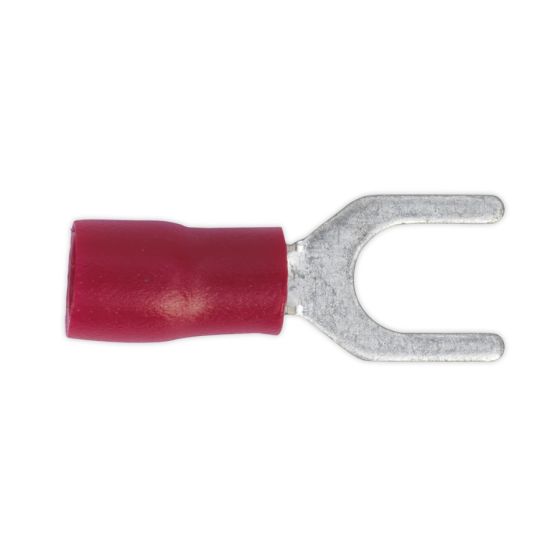 Easy-Entry Fork Terminal Dia.5.3mm (2BA) Red Pack of 100 Sealey Part No. RT14