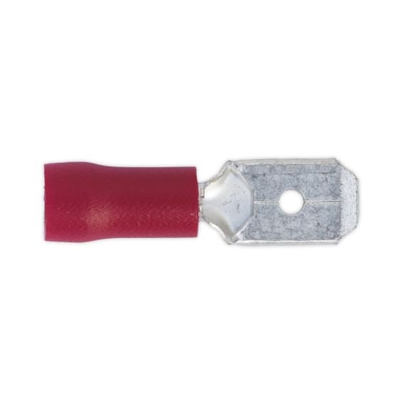 Push-On Terminal 6.3mm Male Red Pack of 100 Sealey Part No. RT22