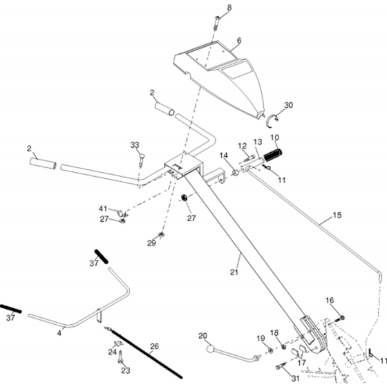 Handle Assembly for Husqvarna RTT 900 Cultivator/Tiller