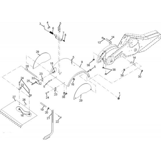 Tine Shield Assembly for Husqvarna RTT 900 Cultivator/Tiller