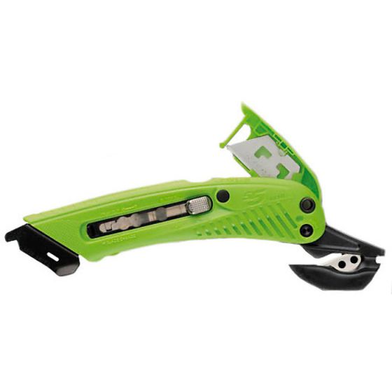 S5R Safety Cutter Green Right Handed 3 in 1 Tool Blunt safety blade - Green