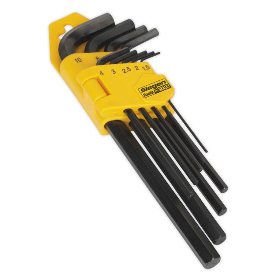 Hex Key Set 9pc Long Metric Sealey Part No. S01091