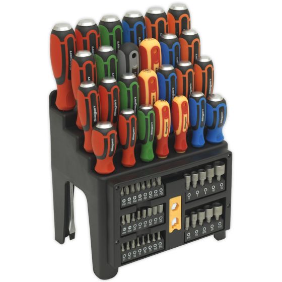 Hammer-Thru Screwdriver, Bit & Nut Driver Set 61pc Sealey Part No. S01153