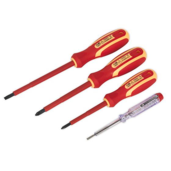 Electrician's Screwdriver Set 4pc VDE Approved Sealey Part No. S01155