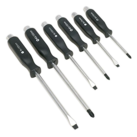 Screwdriver Set 6pc Hammer-Thru Sealey Part No. S0535