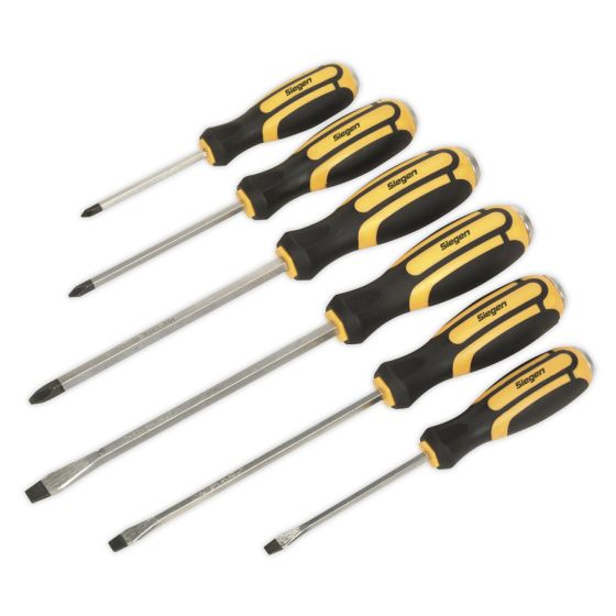 Screwdriver Set 6pc Hammer-Thru Sealey Part No. S0753