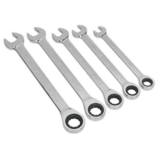 Combination Ratchet Spanner Set 5pc Metric Sealey Part No. S0985