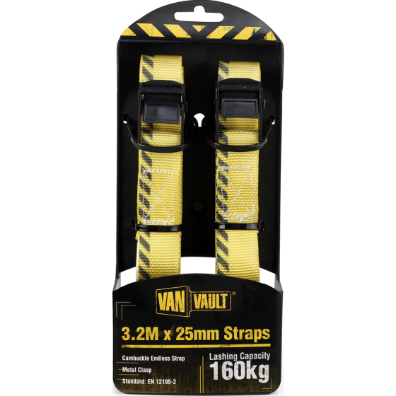 Van Vault Endless Strap 3.2M X 25mm Polyester webbing capacity 160kg - Pair