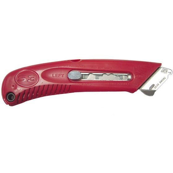 S3 Left Handed Safety Cutter Reduces Accidents Safety Blade Hi-Vis Red