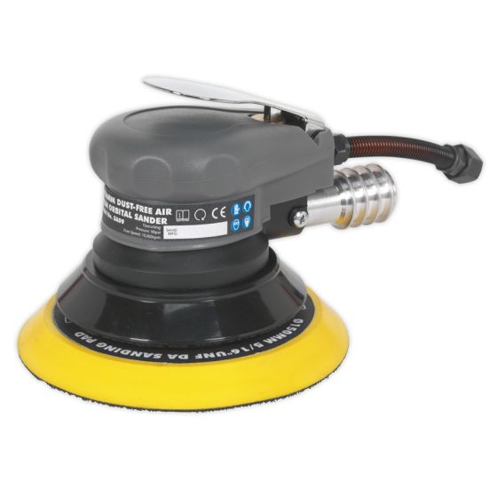 Air Palm Orbital Sander Dia.150mm Dust-Free Sealey Part No. SA09