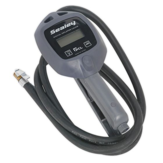 Digital Tyre Inflator with Clip-On Connector Sealey Part No. SA394