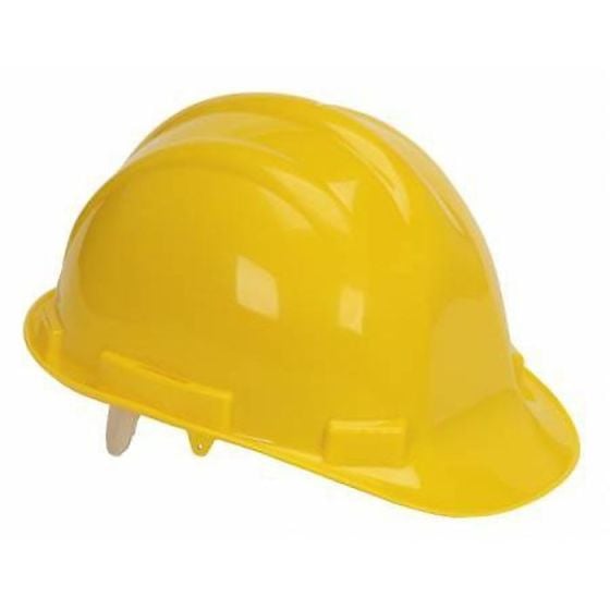 Contractors Yellow Safety Hard Hat, High Density Polyethylene Safety Helmet