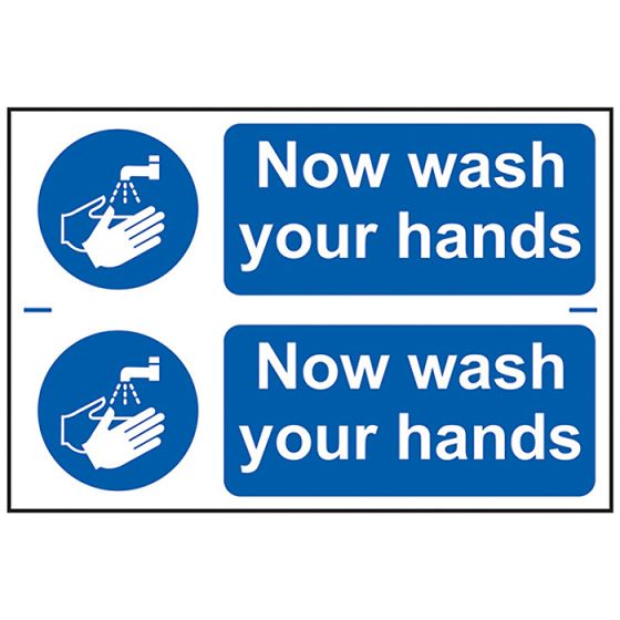 Now Wash Your Hands - PVC 300 x 200mm by Scan - 404