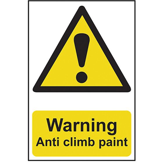 Warning Anti Climb Paint - PVC 200 x 300mm by Scan - 1113