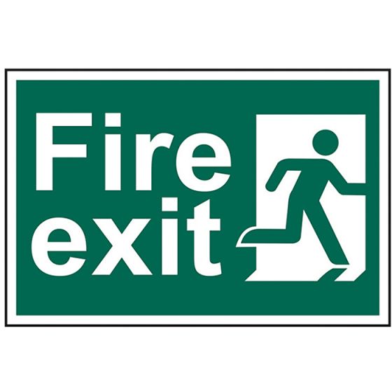 Fire Exit Man Running Right - PVC 300 x 200mm by Scan - 1507