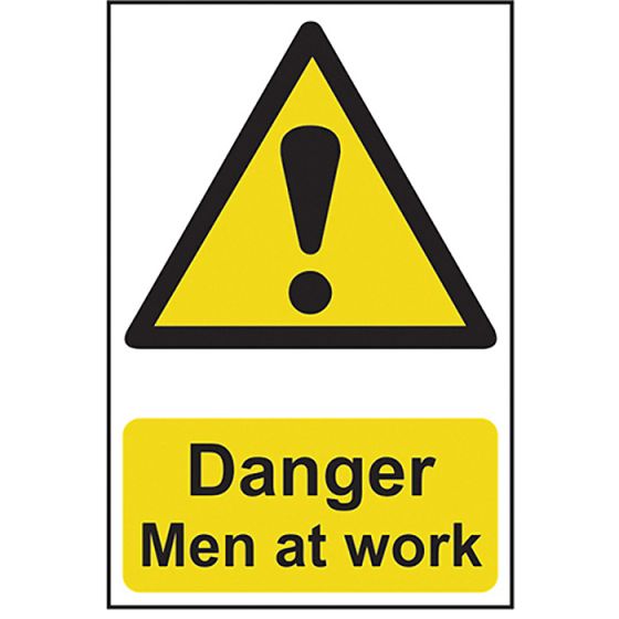Danger Men At Work - PVC 400 x 600mm by Scan - 4104
