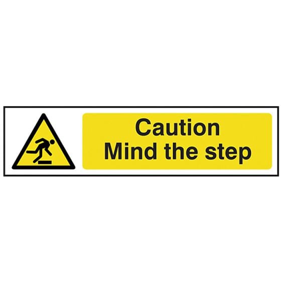 Caution Mind The Step - PVC 200 x 50mm by Scan - 5109