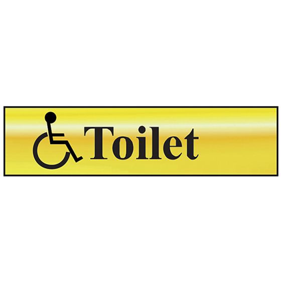 Disabled Toilet - Polished Brass Effect 200 x 50mm by Scan - 6004